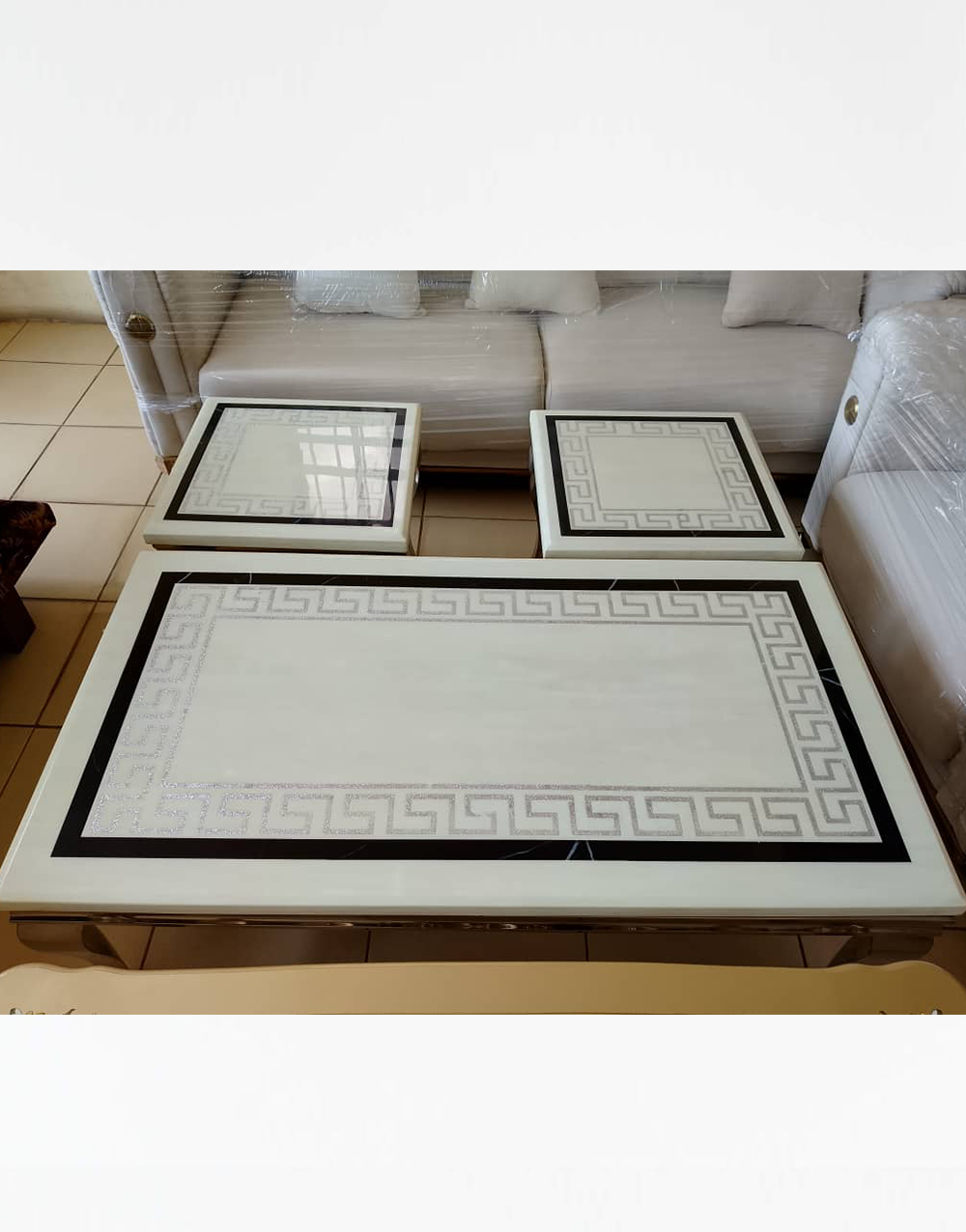 Center Table and Stools 001 - Premium Imperial Center Table & Matching Stools Set